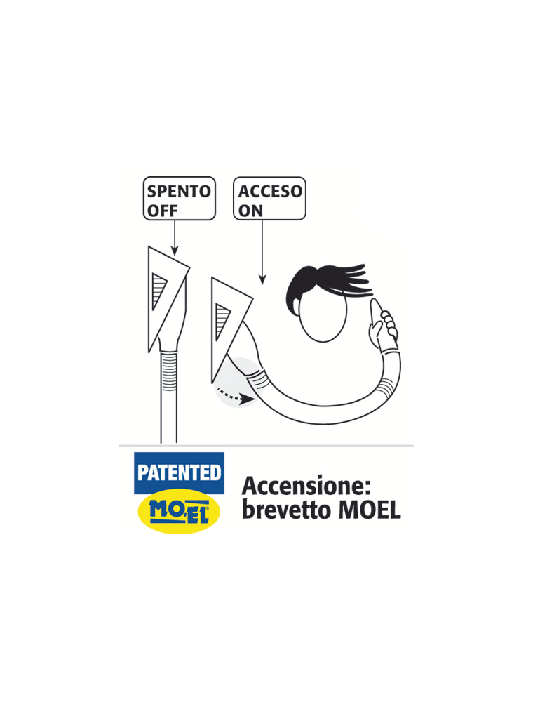 Asciugacapelli Phon da Parete con Tubo 700W Moel Elephon 320TC Bianco