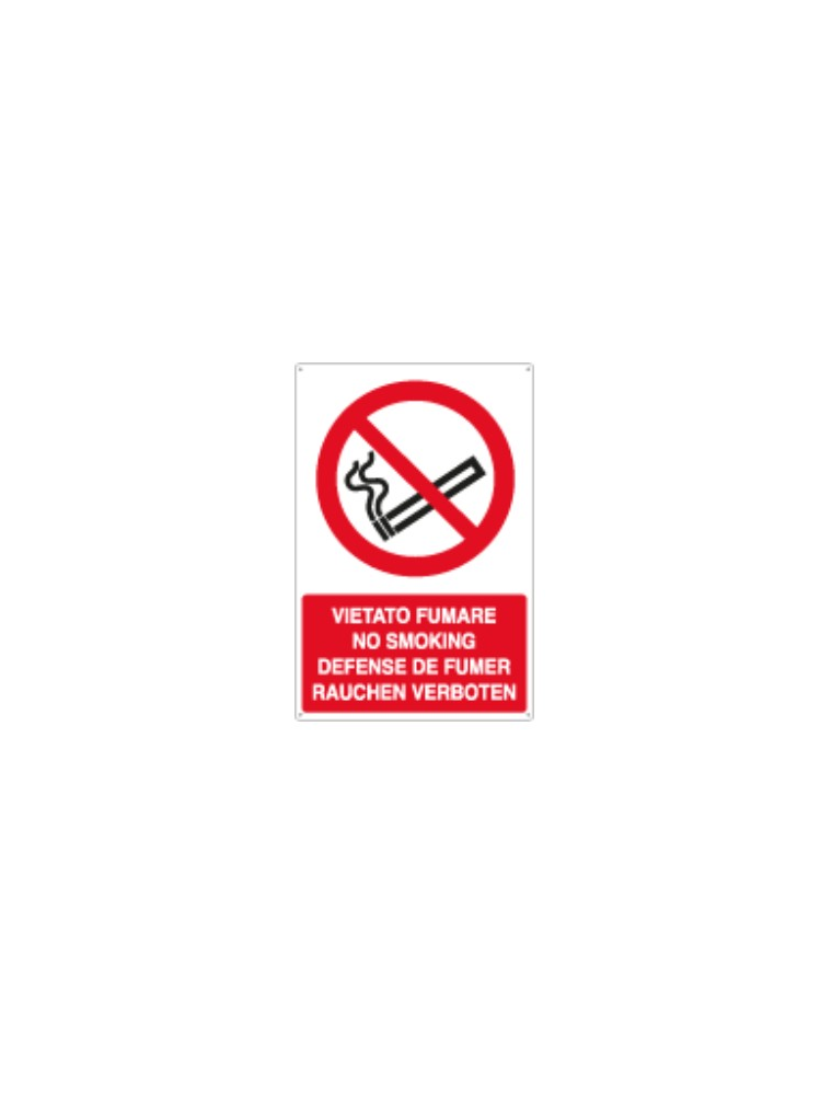 Cartello segnaletico in alluminio Vietato fumare con norma