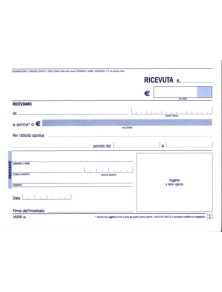 RICEVUTE DI PAGAMENTO PER ATTIVITA' SPORTIVE DATA UFFICIO 