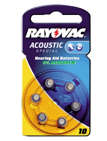 BATTERIES ZINC / AIR FOR ACOUSTIC RAYOVAC 10