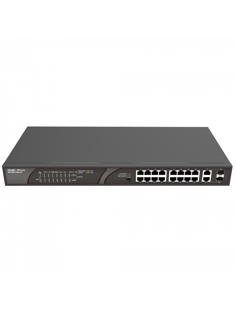 REYEE SWITCH 16 POE GIGABIT PORTS + 2 UPLINK PORTS