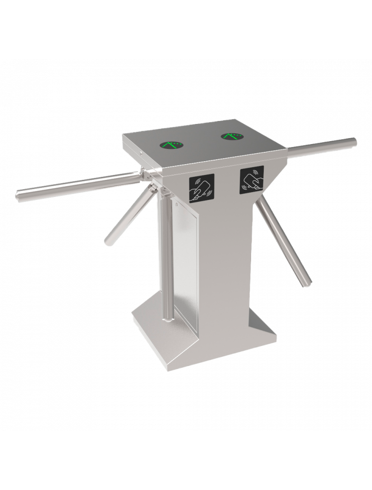 DUAL TWO-WAY ACCESS TURNSTILE WITH THREE ROTATING ARMS