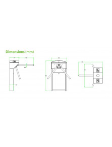 ZKTECO BIDIRECTIONAL TURNSTILE WITH THREE ROTATING ARMS TS1000 PRO