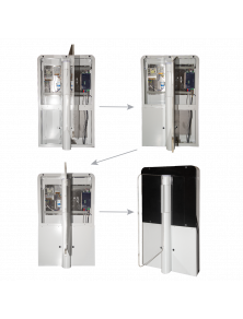 TS STEEL TURNSTILE BIDIRECTIONAL ACCESS WITH ACRYLIC BARRIERS