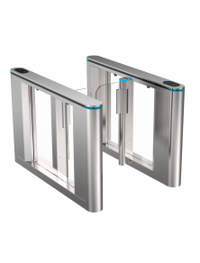 BIDIRECTIONAL ACCESS TURNSTILE GATE WITH FOLDING ACRYLIC BARRIER