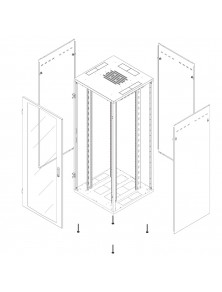 ARMADIO SERVER RACK 19 DA PAVIMENTO INTELLINET 800X800 47U