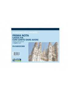 CONFEZIONE 5 PZ PRIMA NOTA CASSA - IVA 21,5X29,7 cm. DATA UFFICIO