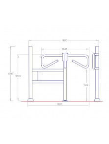 TURNSTILE ONE WAY 4-ARM MECHANICAL FOR RETAIL