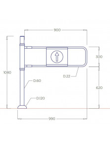 ANTI-CLOCKWISE CHROME PLATED STEEL MECHANICAL PUSH DOOR