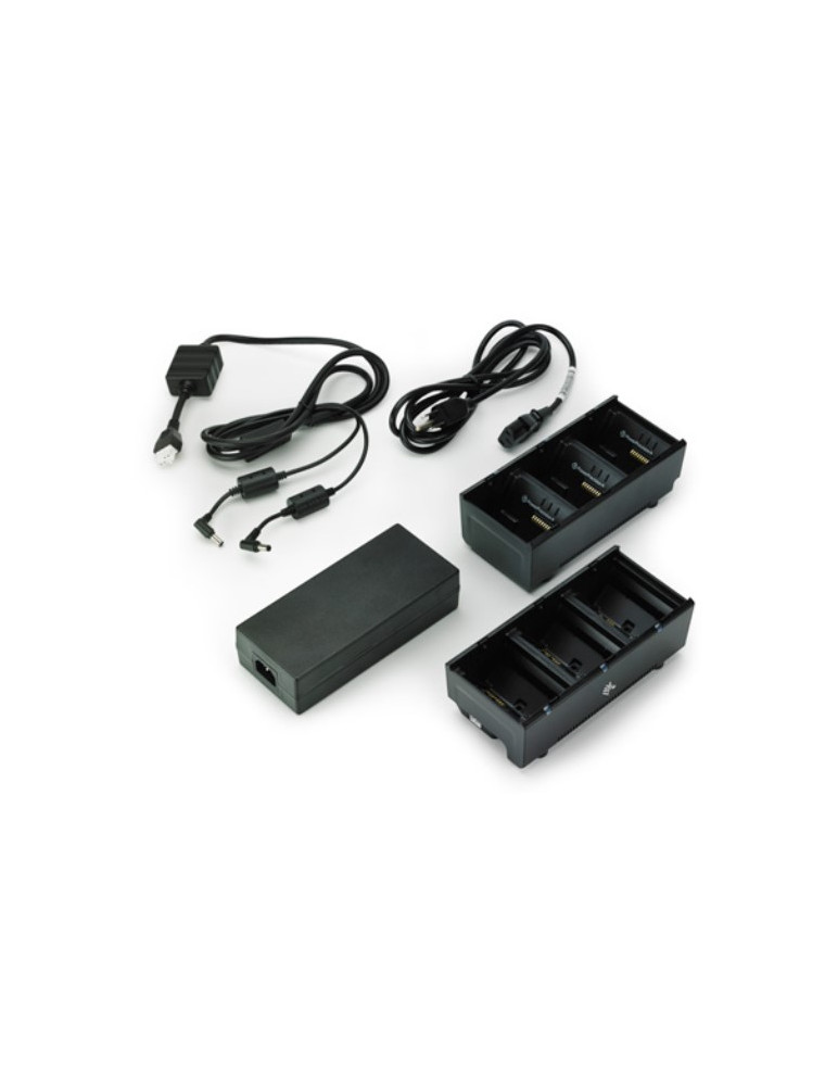 ZEBRA DOUBLE BATTERY CHARGER 6 SLOTS FOR MODELS QL- QLn P4T ZQ5-Series ZQ610 ZQ620 ZQ630