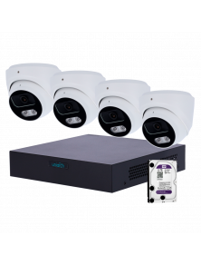 UNIARCH VIDEO SURVEILLANCE NVR KIT WITH 4 CAMERAS TURRET IP HARD DISK 1TB