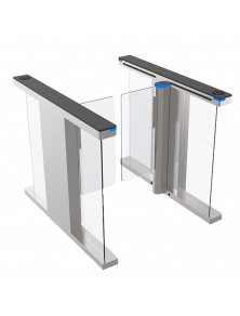 BIDIRECTIONAL ACCESS TURNSTILE GATE WITH FOLDING ACRYLIC BARRIER