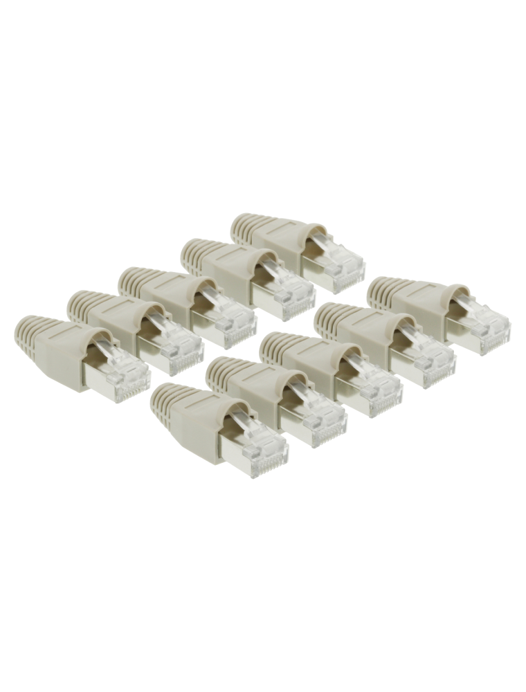 CONNETTORE SCHERMATO RJ45 CON CAPPUCCIO 10PZ