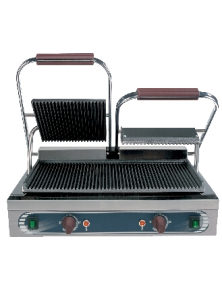CAST-IRON DOUBLE GRILL RIBBED / RIBBED