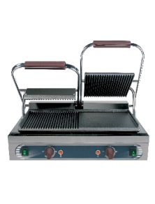 CAST-IRON DOUBLE GRILL FLAT / RIBBED